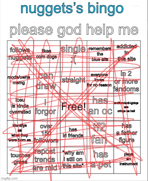 yeah uhh i got all spaces because, y’know, i made the bingo | image tagged in nuggets s bingo | made w/ Imgflip meme maker