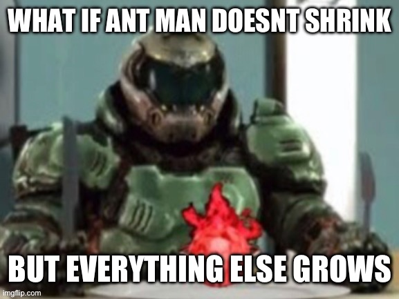maybe he is normal sized man | WHAT IF ANT MAN DOESNT SHRINK; BUT EVERYTHING ELSE GROWS | made w/ Imgflip meme maker