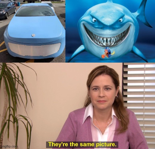 Shark car | image tagged in hungry shark nemo s,memes,they're the same picture | made w/ Imgflip meme maker