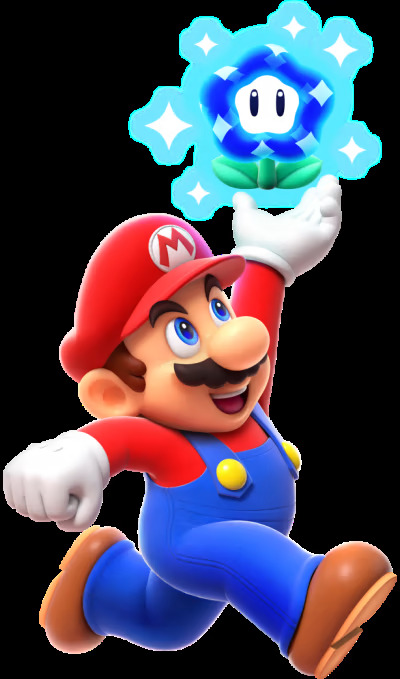 Mario holding blue flower Blank Meme Template