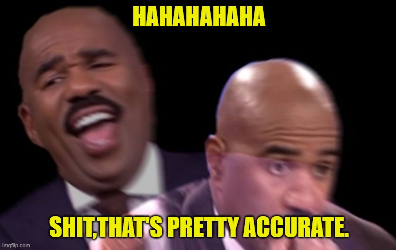 Conflicted Steve Harvey | HAHAHAHAHA SHIT,THAT'S PRETTY ACCURATE. | image tagged in conflicted steve harvey | made w/ Imgflip meme maker