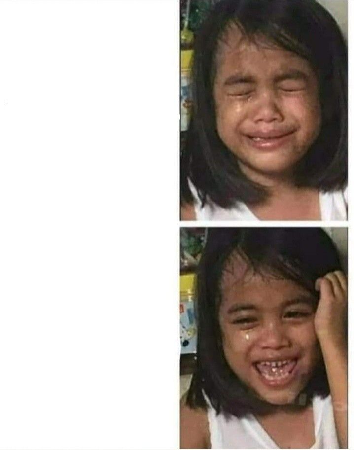 girl crying and smiling Blank Meme Template