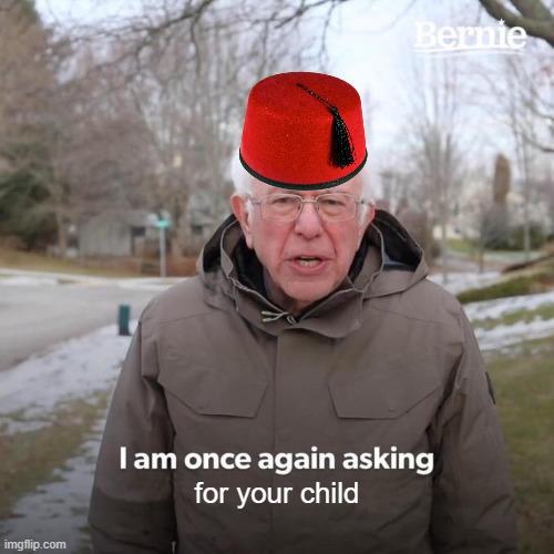 Bernie I Am Once Again Asking For Your Support | for your child | image tagged in memes,bernie i am once again asking for your support | made w/ Imgflip meme maker