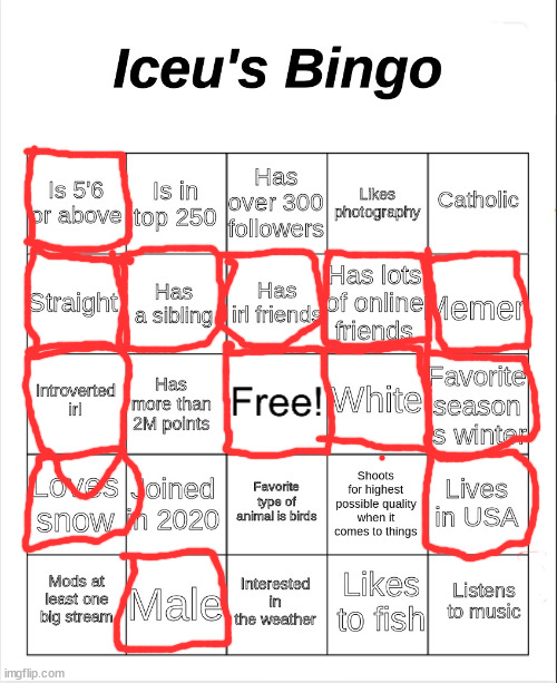 i listen to nasheeds but not music | image tagged in iceu's bingo | made w/ Imgflip meme maker