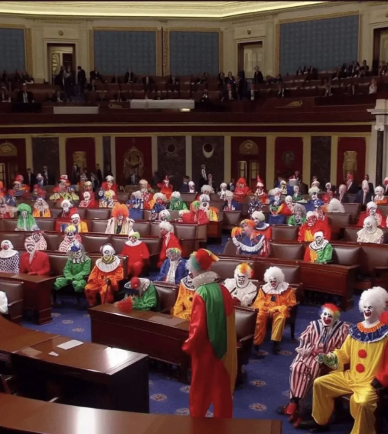 Clowns to the right Blank Meme Template