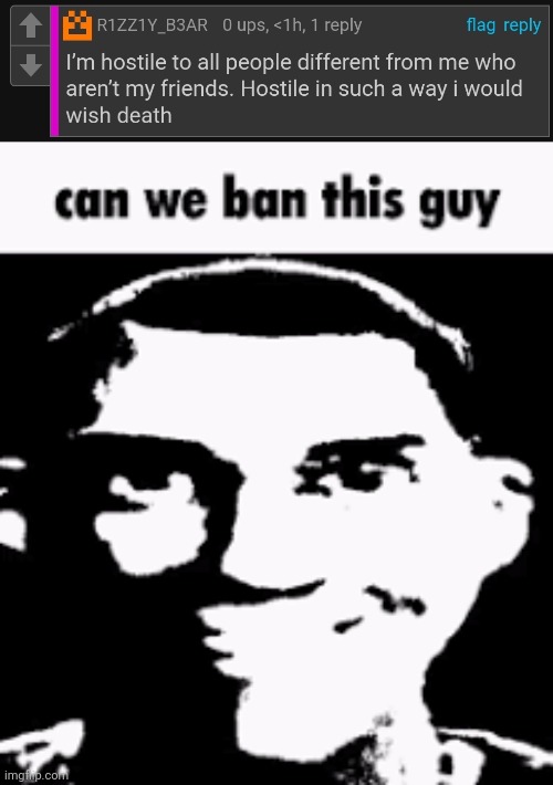 please mods please T-T | image tagged in can we ban this guy | made w/ Imgflip meme maker