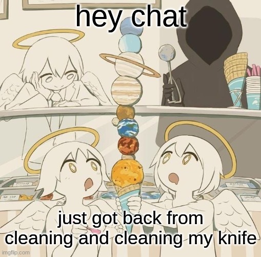 Avogado6 | hey chat; just got back from cleaning and cleaning my knife | image tagged in avogado6 | made w/ Imgflip meme maker