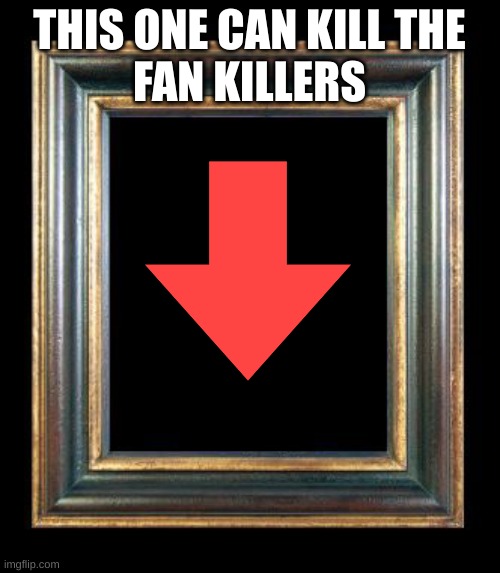 Black Picture Frame | THIS ONE CAN KILL THE
FAN KILLERS | image tagged in black picture frame | made w/ Imgflip meme maker