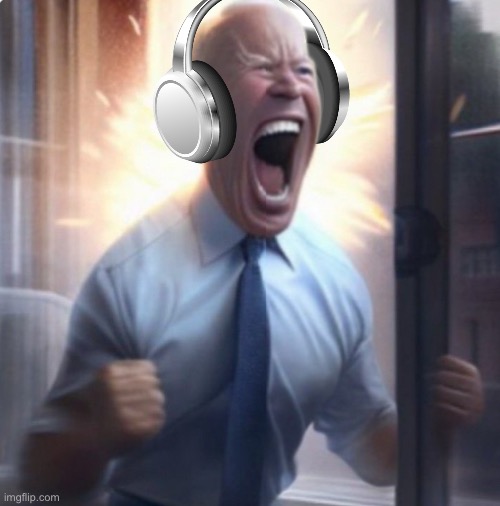 Joe Biden headphones Blank Meme Template