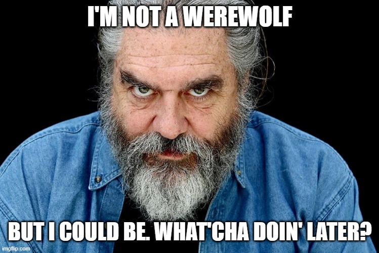 Were-WOOF | I'M NOT A WEREWOLF; BUT I COULD BE. WHAT'CHA DOIN' LATER? | image tagged in were-woof | made w/ Imgflip meme maker