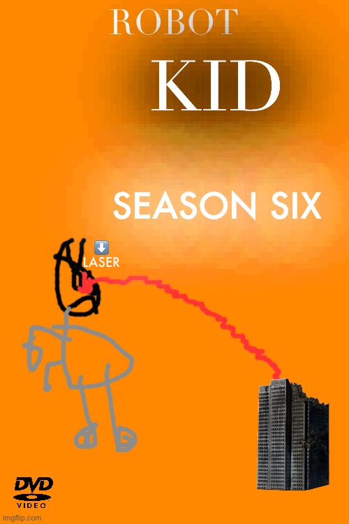 Robot Kid Season 6 DVD Cover | ROBOT; KID; SEASON SIX; ⬇️
LASER | image tagged in dvd | made w/ Imgflip meme maker