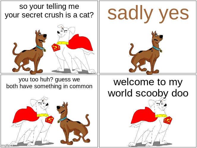 High Quality scooby chats with krypto Blank Meme Template