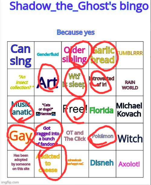 Shadow_the_Ghost's bingo | image tagged in shadow_the_ghost's bingo | made w/ Imgflip meme maker