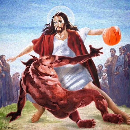 I saw someone with a shirt that had this image at Walmart | image tagged in jesus ballin | made w/ Imgflip meme maker