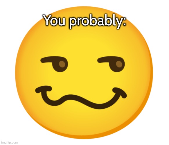 Smug emoji | You probably: | image tagged in smug emoji | made w/ Imgflip meme maker
