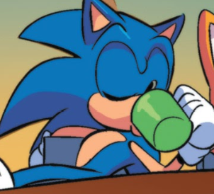 sonic drinking from a cup Blank Meme Template