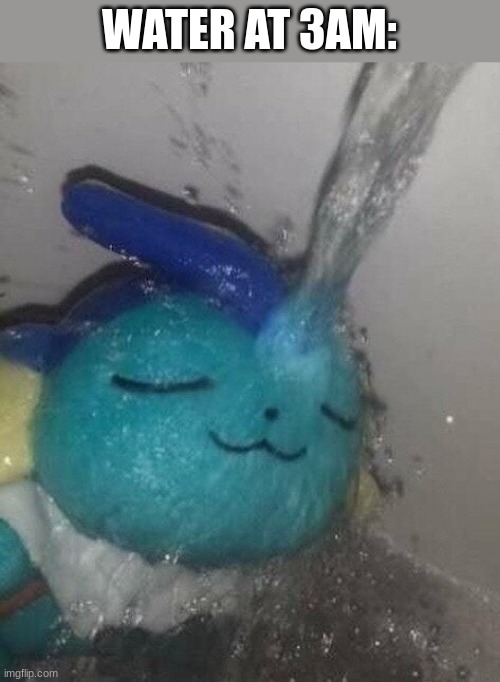 fax | WATER AT 3AM: | image tagged in vaporeon,idk,oh wow are you actually reading these tags,stop reading the tags,funni | made w/ Imgflip meme maker