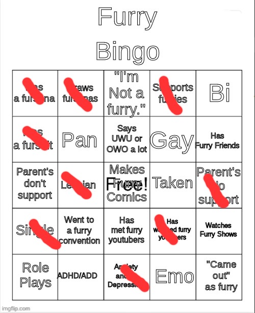 Made by generic_green_proto | image tagged in furry bingo | made w/ Imgflip meme maker