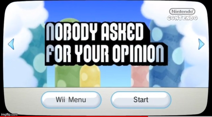Nobody asked for your opinion | image tagged in nobody asked for your opinion | made w/ Imgflip meme maker