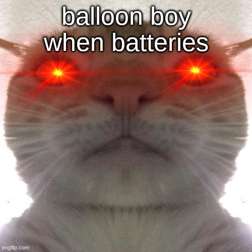 *bb's drool intensifies* | balloon boy when batteries | image tagged in staring cat/gusic | made w/ Imgflip meme maker