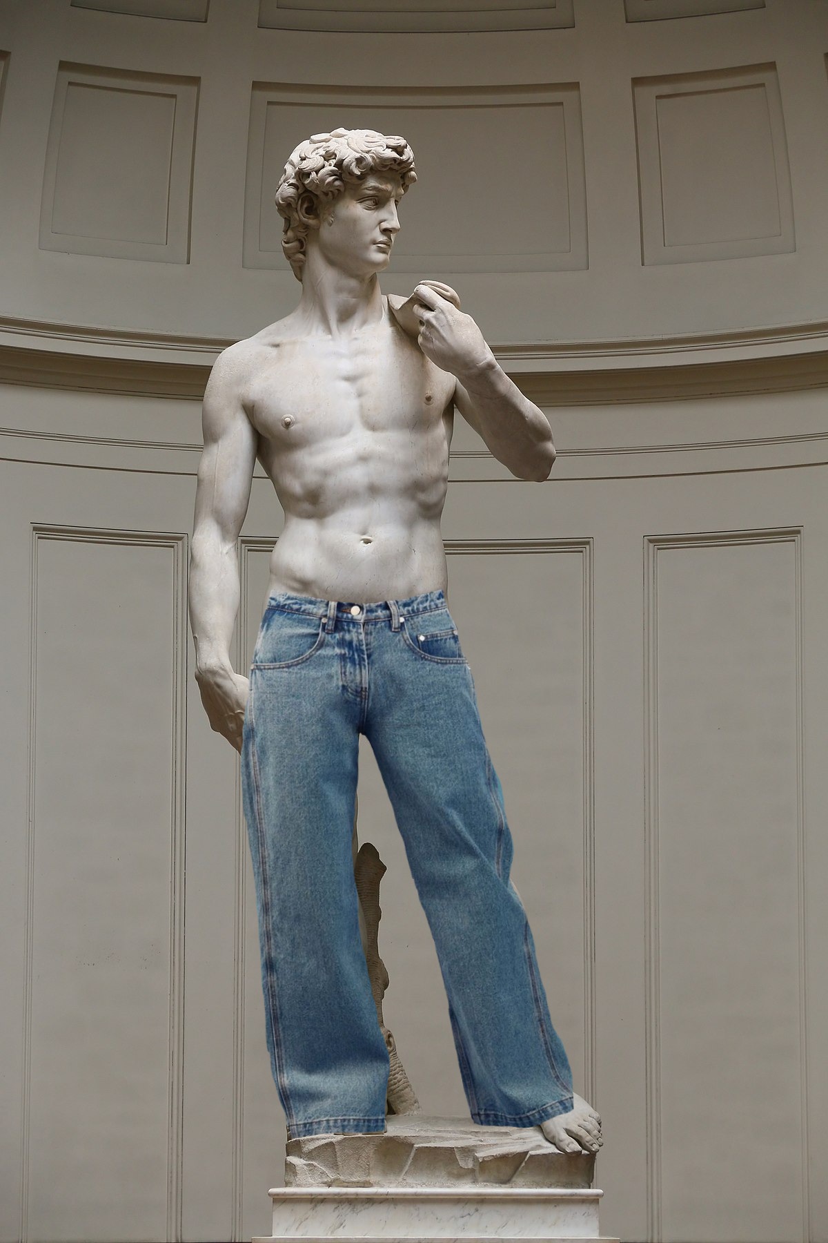 David statue with pants Blank Meme Template