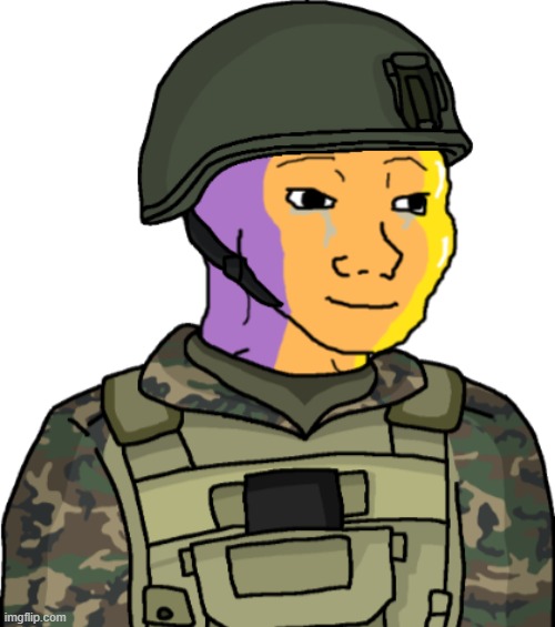 Wojak Stunned Eroican Soldier | image tagged in wojak stunned eroican soldier | made w/ Imgflip meme maker