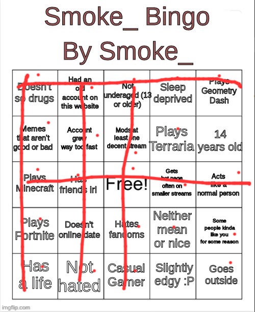 Smoke_ Bingo | image tagged in smoke_ bingo | made w/ Imgflip meme maker