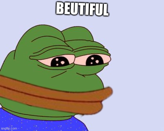 BEUTIFUL | image tagged in pepe the frog | made w/ Imgflip meme maker