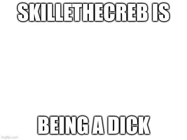 someone deal with that bitch | SKILLETHECREB IS; BEING A DICK | made w/ Imgflip meme maker