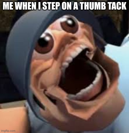 me when i step on a thumb tack | ME WHEN I STEP ON A THUMB TACK | image tagged in fun | made w/ Imgflip meme maker