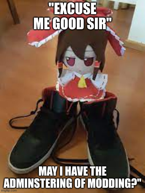 ''EXCUSE ME GOOD SIR''; MAY I HAVE THE ADMINSTERING OF MODDING?'' | made w/ Imgflip meme maker