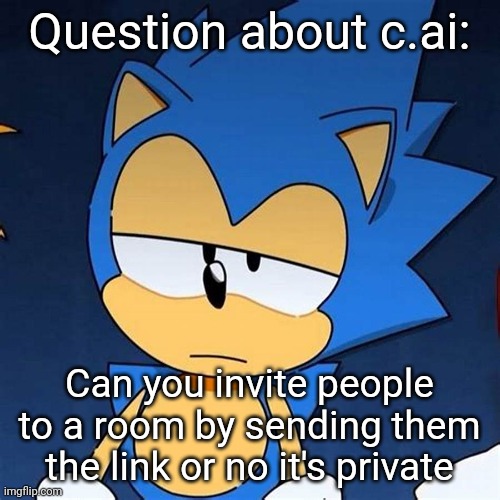 bruh | Question about c.ai:; Can you invite people to a room by sending them the link or no it's private | image tagged in bruh | made w/ Imgflip meme maker