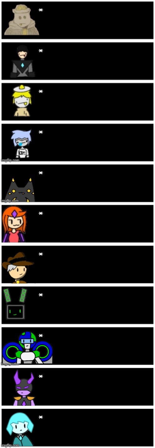 Since eggy already added collector and Astra -_- | image tagged in undertale text box | made w/ Imgflip meme maker