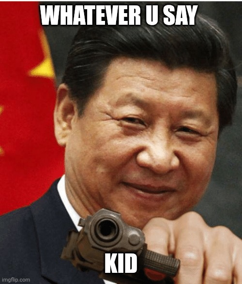 Xi Jinping | WHATEVER U SAY KID | image tagged in xi jinping | made w/ Imgflip meme maker