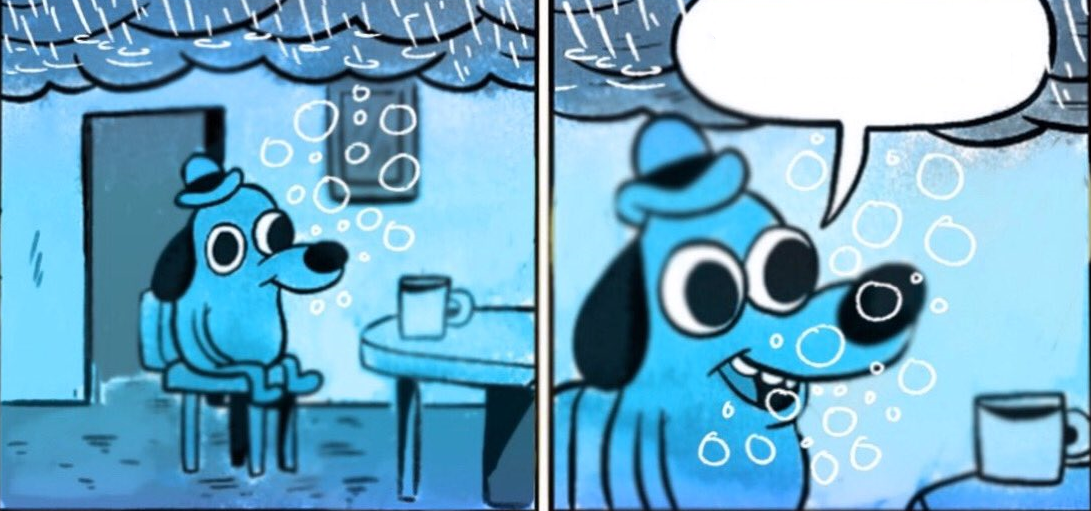 High Quality This is fine underwater Blank Meme Template