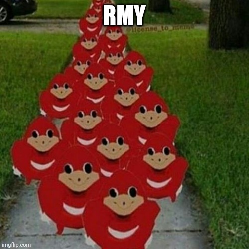 No i did not mean "army" if any smart asses try anything. | RMY | image tagged in ugandan knuckles army | made w/ Imgflip meme maker
