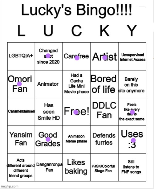 idrk if Bs are good grades ig so | image tagged in lucky's bingo | made w/ Imgflip meme maker