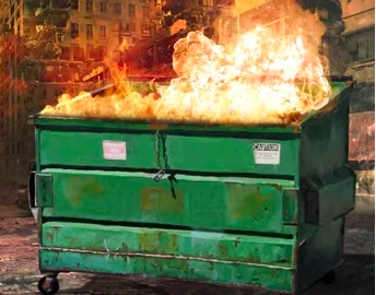 Dumpster Fire GREEN Blank Meme Template