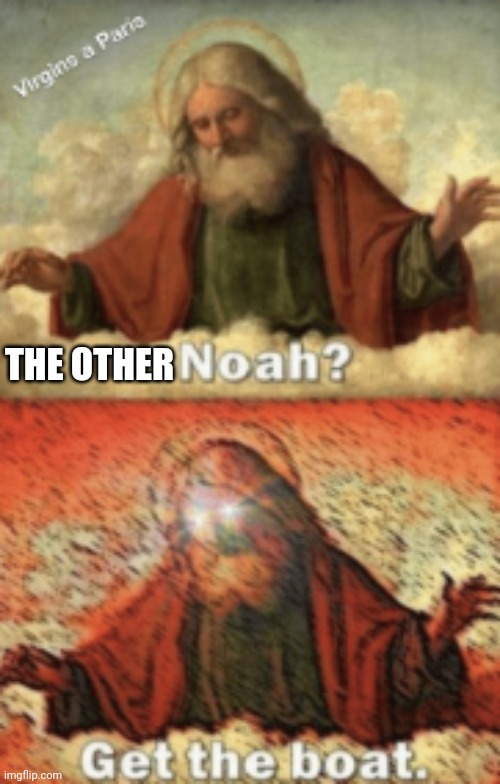 noah.....GET THE BOAT | THE OTHER | image tagged in noah get the boat | made w/ Imgflip meme maker