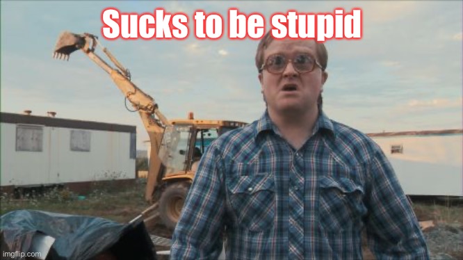 Trailer Park Boys Bubbles Meme | Sucks to be stupid | image tagged in memes,trailer park boys bubbles | made w/ Imgflip meme maker