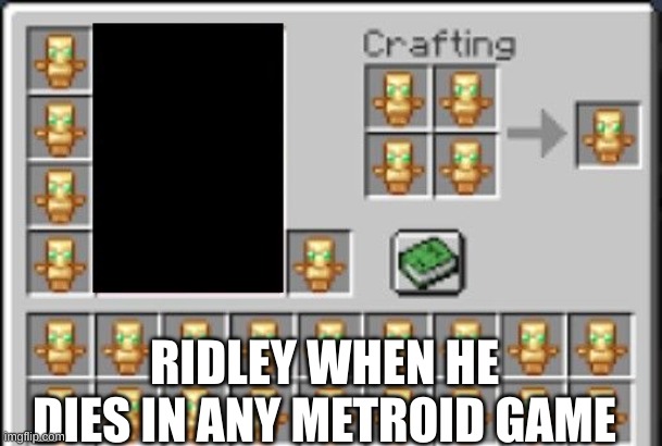 Totem Of Undying Meme | RIDLEY WHEN HE DIES IN ANY METROID GAME | image tagged in totem of undying meme | made w/ Imgflip meme maker