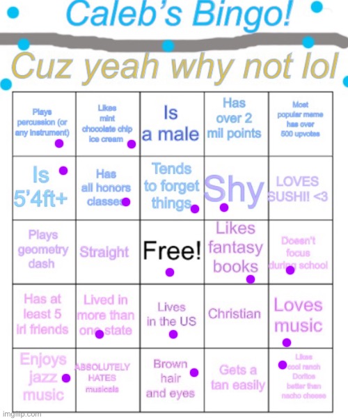 wee | image tagged in caleb s bingo,e | made w/ Imgflip meme maker