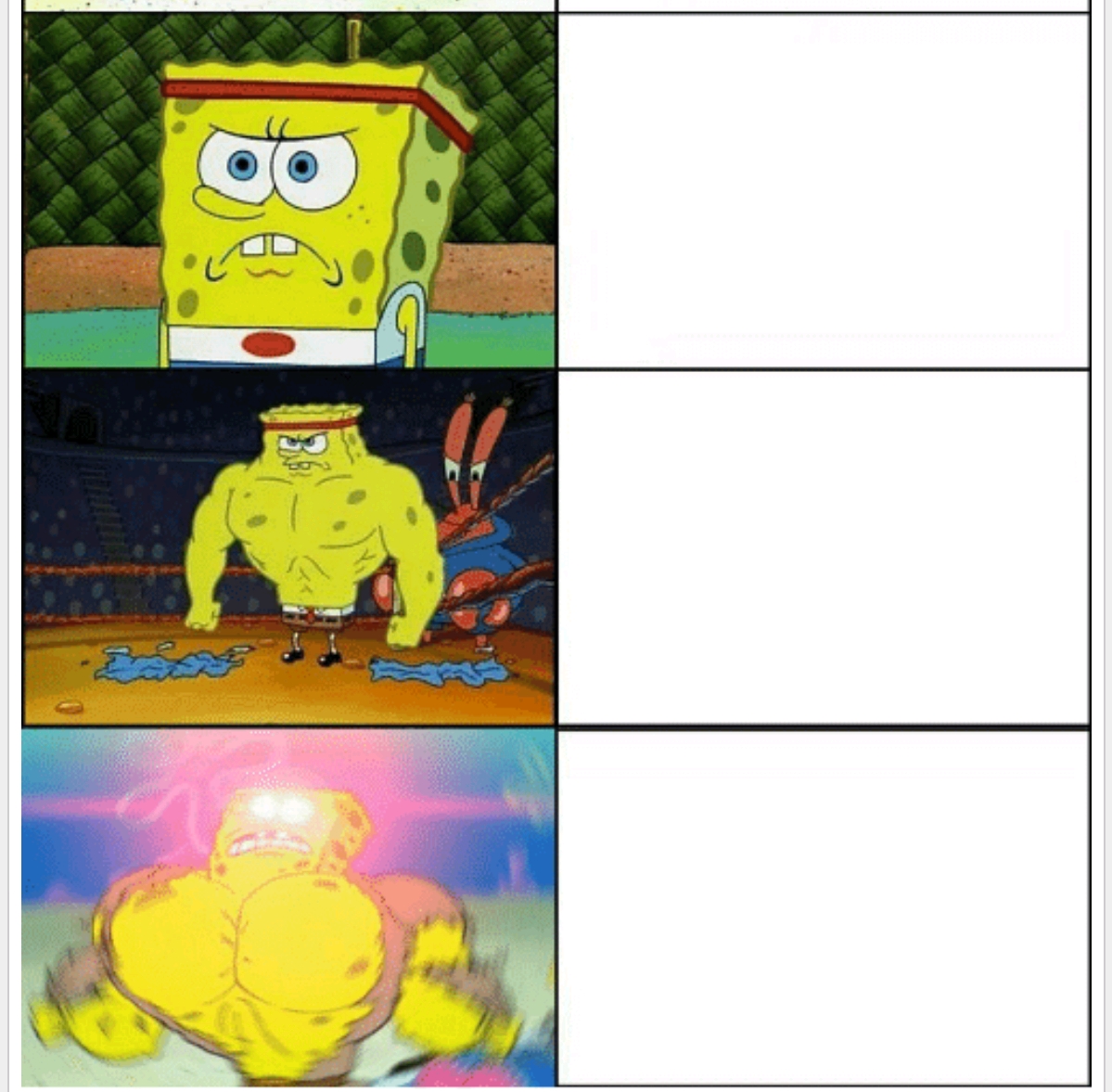 High Quality Only strong spongbob Blank Meme Template