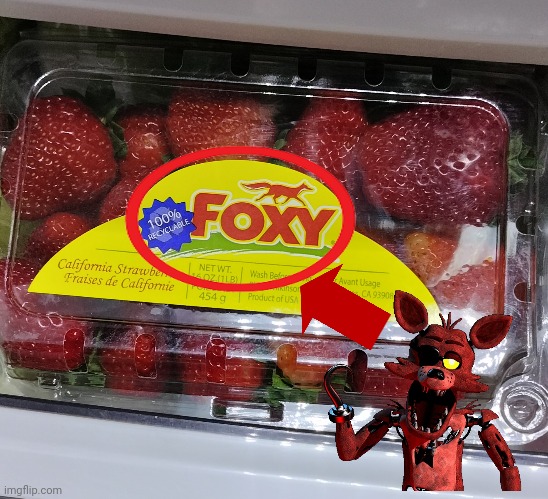 image tagged in fnaf,foxy fnaf 4,fruit,strawberry,memes,random | made w/ Imgflip meme maker