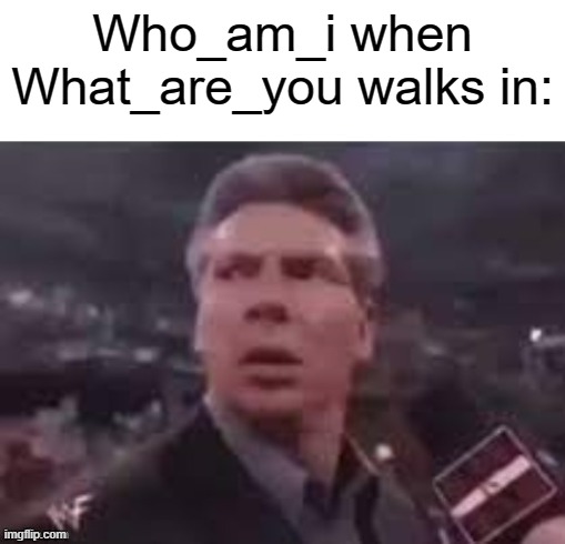 what_are_you sucks | Who_am_i when What_are_you walks in: | image tagged in x when x walks in | made w/ Imgflip meme maker