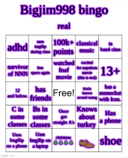 this is a cool one | image tagged in bigjim998 bingo | made w/ Imgflip meme maker
