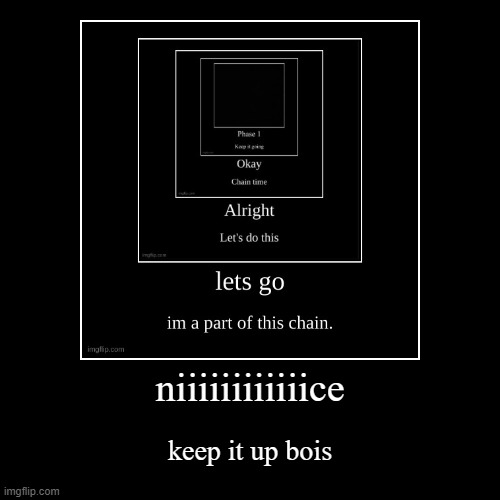 chain | niiiiiiiiiiiice | keep it up bois | image tagged in funny,demotivationals | made w/ Imgflip demotivational maker