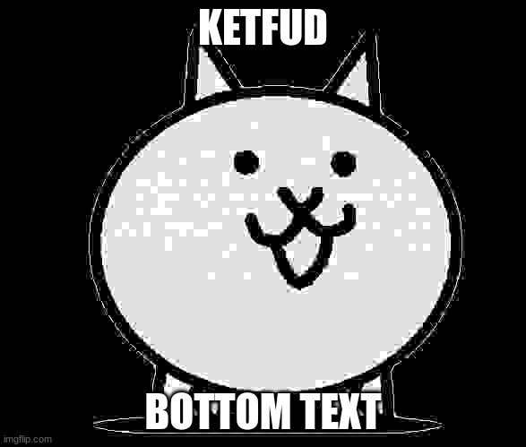 Battle Cats Basic Cat | KETFUD; BOTTOM TEXT | image tagged in battle cats basic cat | made w/ Imgflip meme maker