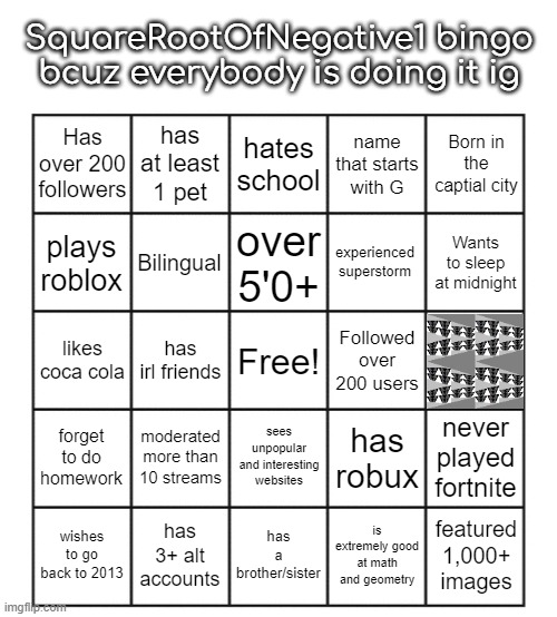 sqrt-1bingo Blank Meme Template