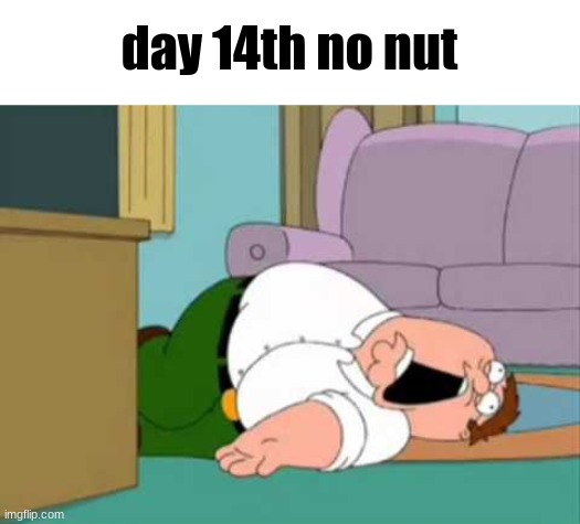 Dead Peter Griffin | day 14th no nut | image tagged in dead peter griffin | made w/ Imgflip meme maker